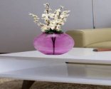 Craftfry Luxury Attractive Flower Glass Vase (9 inch, Purple)