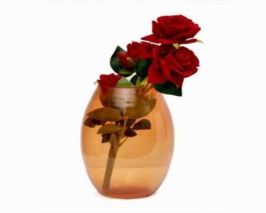 Craftfry Flower Glass Vase (10.62 inch, Orange)