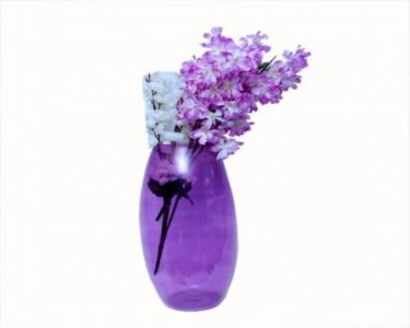 Craftfry Indian Dholak Shape Flower Glass Vase (17 inch, Purple)