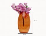 Craftfry Trending Embossed Flower Glass Vase (24 inch, Orange)