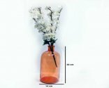 Craftfry Luxury Flower Glass Vase (12 inch, Orange)