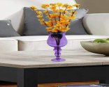 Craftfry Luxury Glass Flower Glass Vase (18 inch, Purple)