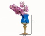 Craftfry Embossed Flower Glass Vase (15 inch, Multicolor)