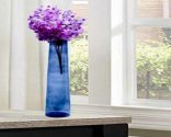 Craftfry Luxury Flower Glass Vase (18 inch, Blue)