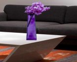 Craftfry Square Taper Shape Flower Glass Vase (20 inch, Purple)
