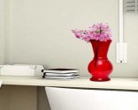 Craftfry Dome Pot Shape Flower Glass Vase (18 inch, Red)