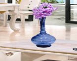 Craftfry Long Neck Handi Shape Flower Glass Vase (22 inch, Blue)