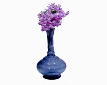 Craftfry Long Neck Handi Shape Flower Glass Vase (22 inch, Blue)