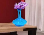 Craftfry Indian ocean blue Flower Glass Vase (22 inch, Blue)