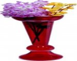 Craftfry Elegant Flower Glass Vase (24 inch, Red)