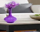 Craftfry Elegant flower Glass Vase (22 inch, Purple)