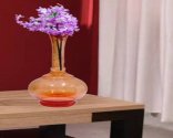 Craftfry Long Neck Handi Shape Flower Glass Vase (22 inch, Orange)
