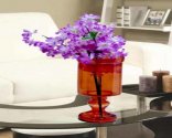 Craftfry Rounded Mashall Shape Flower Glass Vase (12 inch, Brown)