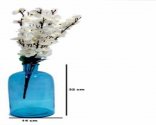Craftfry Rounded Burner Shape Flower Glass Vase (13 inch, Blue)