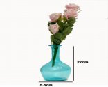 Craftfry Rounded Bottom Shape Flower Glass Vase (10.62 inch, Blue)