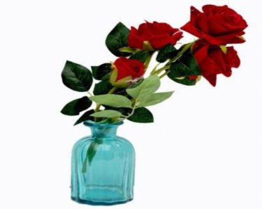 Craftfry Flower Glass Vase (5 inch, Blue)