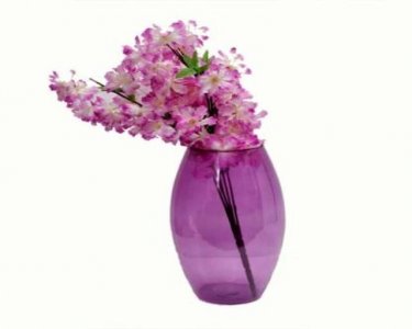Craftfry Indian Dholak Shape Flower Glass Vase (8 inch, Purple)