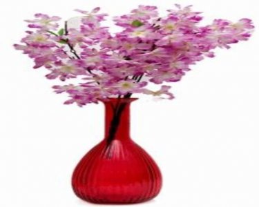 Craftfry Pumpkin Flask(Lining) Shape Flower Glass Vase (13 inch, Red)