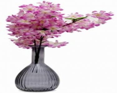 Craftfry Pumpkin Flask Shape Flower Glass Vase (13 inch, Black)