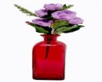 Craftfry Rounded Rectangular Bottle Shape Flower Glass Vase