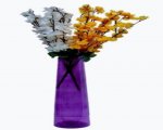 Craftfry Rounded Minar Shape Flower Glass Vase (17.71 inch, Purple)