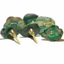 Green Agate Crystal Stone Knobs with Gold Electroplated Borders