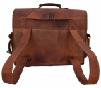 Genuine Leather Crossbody Shoulder Messenger Bag Convertible Backpack