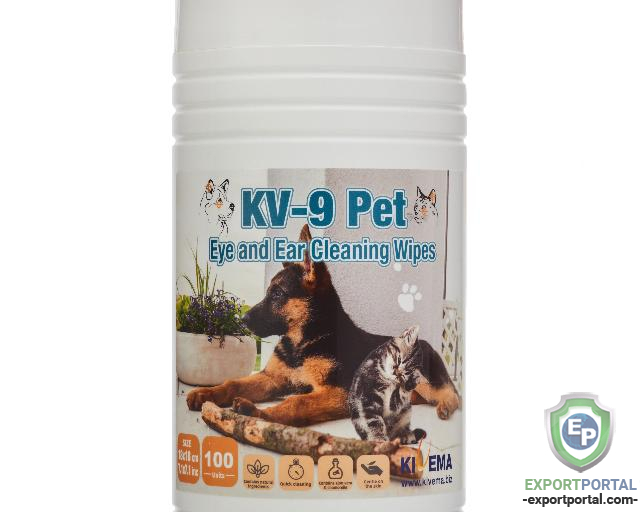 KV-9 Eye and Ear Cleaning 100 Wipes Jar (T)
