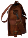 Genuine Distressed Leather Messenger Bag With 2 Front Pockets