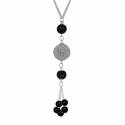 Urban Chic Black Glass Bead and Metal Tassel Necklace