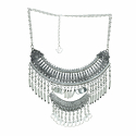 Classy Queen Silver Black Choker Necklace