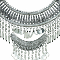 Classy Queen Silver Black Choker Necklace