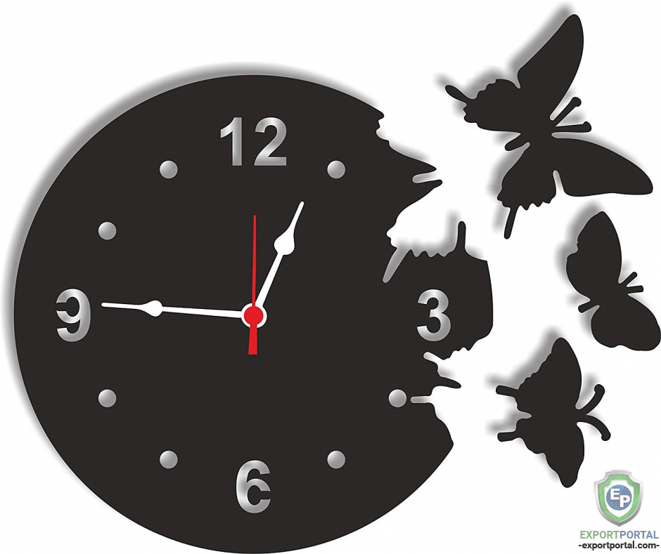 Decorative Wall Clock for Living Room ,Analog Wall Clock, Wall Mounted Clock, Tree Shape Wall Clock ,MDF Wood Quartz Wall Clock for Bedroom Multicolor