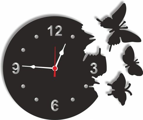 Decorative Wall Clock for Living Room ,Analog Wall Clock, Wall Mounted Clock, Tree Shape Wall Clock ,MDF Wood Quartz Wall Clock for Bedroom Multicolor