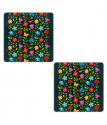 Wooden Coaster , Square Shape Coaster, Floral Printed Coaster Multicolor, Coaster for Home and Office