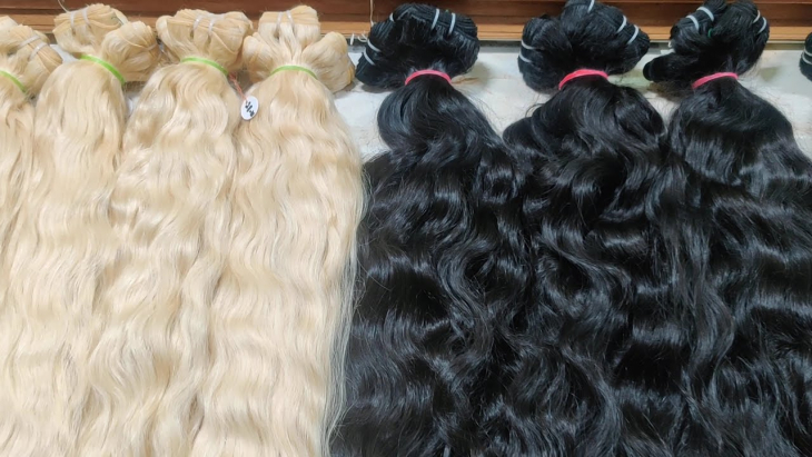 100% Natural remy virgin human hair weave in india