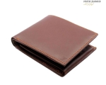 GENUINE LEATHER MEN'S ZIPPER COIN PURSE WALLET TRI-FOLD