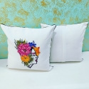 Embroidered Cushion Cover Square 16X16 Inch