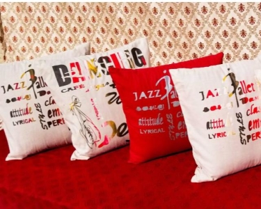 Contemporary Text Cushions for Home decor with screed printed design