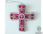 Christmas Embroidered Cross Home Decor Mini Size Indian Handcraft