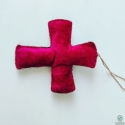 Christmas Embroidered Cross Home Decor Mini Size Indian Handcraft