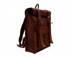 Genuine Leather Roll Top Backpack for Travel
