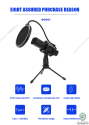 Condenser Microphone 3.5mm Plug Home Stereo MIC with Desktop Tripod