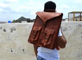 Vintage style Genuine Leather Backpack for school and college
