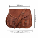 Genuine Leather Satchel with 2 Front Pockets for Women