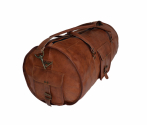 Genuine Leather Round Duffel bag for Gym, Sports and Travel