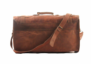 Genuine Leather Retro style square Duffel Bag with flap for Travelling