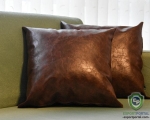 Faux Leather Throw Pillow Case