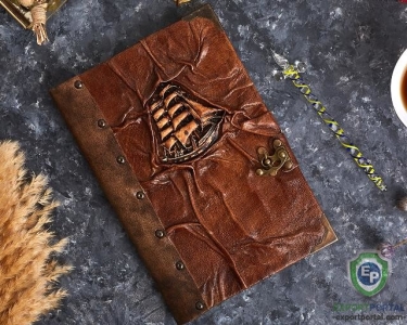 Brown Leather Handmade Notebook Ship Design Journal Dairy Book
