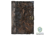 Brown Leather Handmade Notebook Cross Design Journal Dairy Book